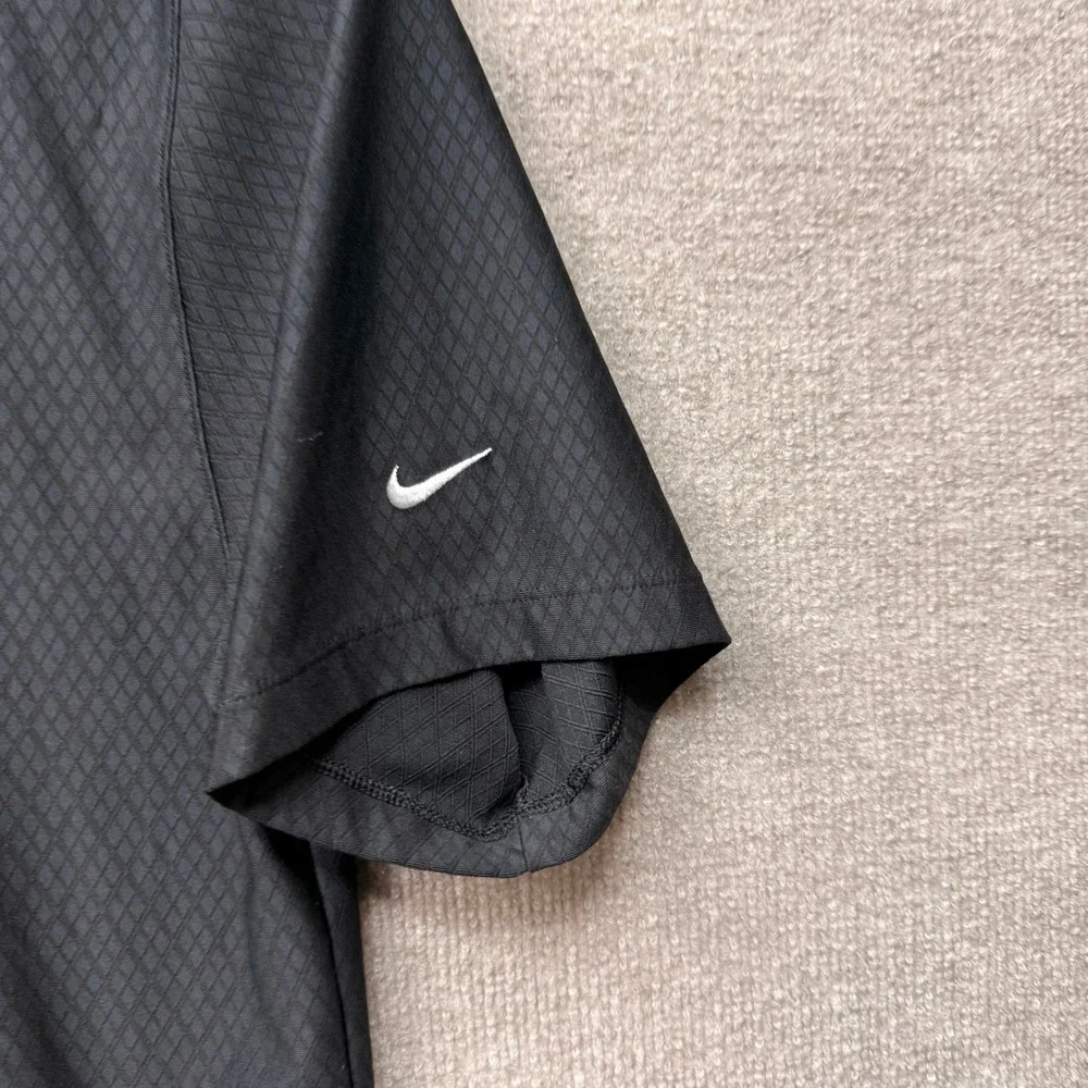 Nike Golf Fit Dry Black Diamond Texture Polo Shirt Mens XL 206475-010